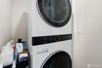 Laundry in the hall on the lower level