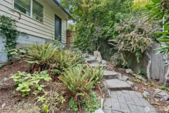 Access to the garage and a gate to get to the front yard.