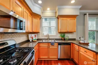 Kitchen with gas stove