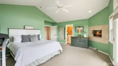 Ample space in the primary suite for your own private lounge or reading nook.