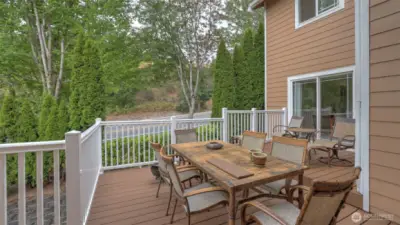 This large deck extends your living space outdoors, perfect for entertaining or quiet mornings.
