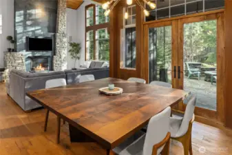 Dining Area with sliders to back pato