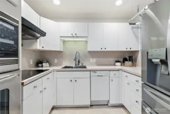 Lower-level kitchen expands options for entertaining or extended living.