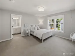 Upstairs bedroom with its own private bathroom.