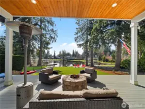 A gas firepit will be perfect for a cool evening.