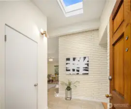 A sky-light also illuminates the foyer.