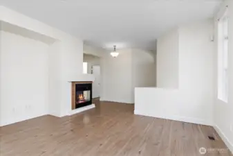 Gas fireplace in the living room area