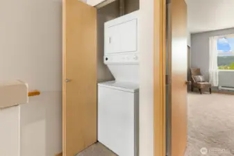 Laundry conveniently located at top of stairs