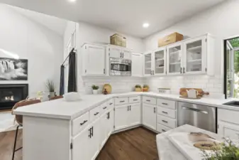 This kitchen has plenty of cabinets and counterspace to hold everything you need to make amazing meals.