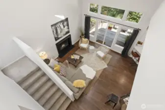 Connection is key--from the loft area, you are able to look down into the living room to stay connected.