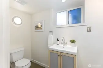 Basement half bathroom.
