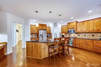 Plenty of storage in this beautiful kitchen.