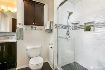 Updated primary bath w/ oversized shower area