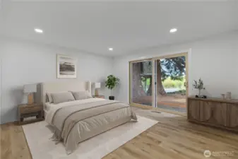 Main bedroom, virtually staged.