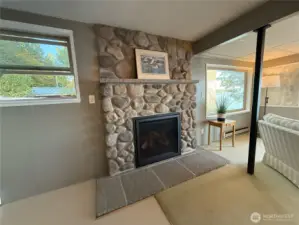 Brand new renovated fireplace and hearth.