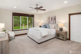 Tranquil Primary bedroom located on the South wing of the home