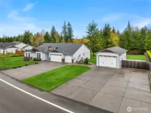 3 car attached garage