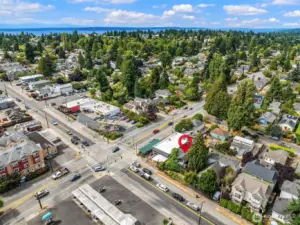 Aerial looking Northwest