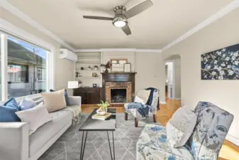 Step inside and it’s impossible not to fall a little bit in love. Classic details like crown molding, built-ins, and charming arched doorways give the space its timeless personality, while the modern comfort of A/C keeps everything feeling easy, fresh, and perfectly livable.