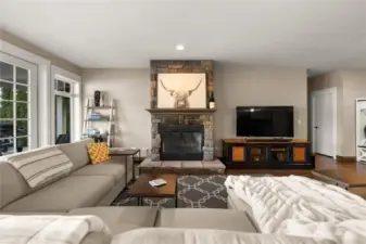 Gorgeous floor to ceiling fireplace