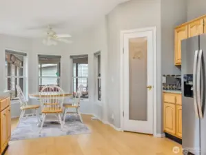 pantry off the kitchen for extra storage space.