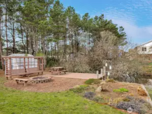Enclosed back porch overlooking theAt this property you can enjoy the backyard, lagoon, firepit, fish cleaning station, dock and more! Also, added RV space with septic, water and power, to the south of the main home for guests.backyard, lagoon, firepit, fish cleaning station, dock and more!