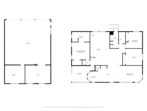 Interior floorplan of main home and detached shop