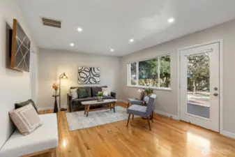 Lighting updates included several directional recessed cans.