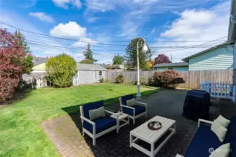 Fully fenced yard for pets and little ones to run around and play safely.