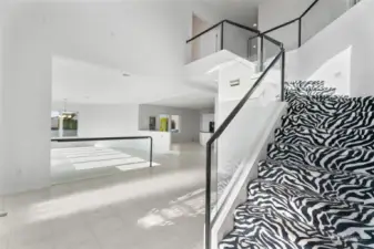 open concept to living room/kitchen