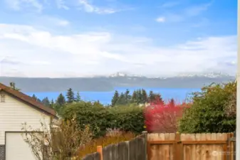 Commencement Bay and Olympic Mtn view from nook & kitchen