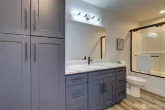 Main full bath with lots of storage