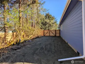 Gate has double gate access for RV parking