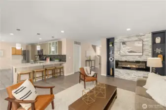 Enjoy family room open to the updated kitchen with breakfast area.