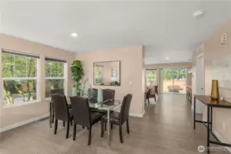 Spacious hallway and an upgraded powder bath on the main floor