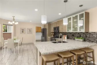 Beautifully remodeled spacious kitchen with breakfast area