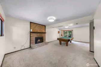 Family room with slider to back yard