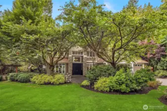 Front yard of this extremely special home! (grass has been greened up a bit).