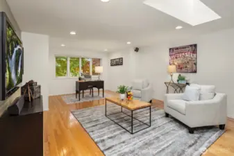 Upstairs bonus room - if needed, this could be a great 5th Bedroom or guest suite.  Currently, the space is set up as an office and a TV room.  The back office area is a great size, easy for a dedicated office space or craft space or study center.  So many options in this versitile room.