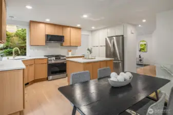 Open space concept kitchen/eating area.