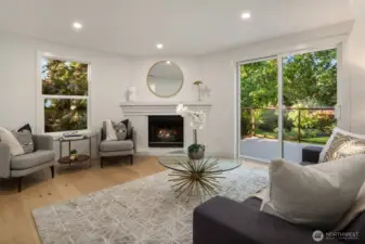 Spacious family room with easy access to the deck and backyard.