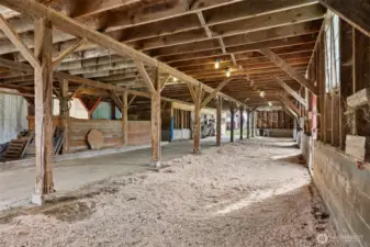 Solid Barn with Power for Equestrian use and/or other Livestock. Hay Loft above.