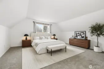 Staged primary suite on upper floor or can be used as a bonus room