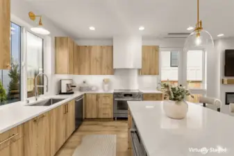 Kitchen with custom cabinetry and modern hardware