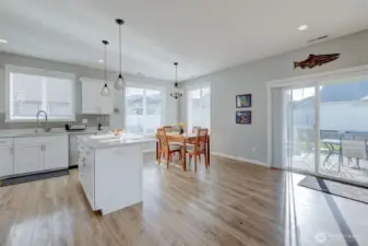 Wide slider to the exterior entertainment area is perfectly positioned for hosting BBQs or enjoying a morning latte.