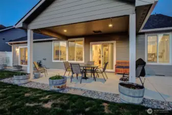 Gracious, high-quality patio entertainment area is an extension of the home.