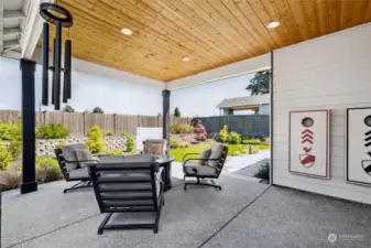 A large covered patio seamlessly extends your living and entertaining space from indoors to outdoors.