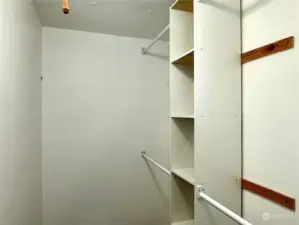 walk in closet in primary bedroom