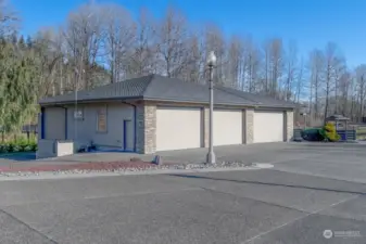 Car lift in the upper garage. RV garage below and a permitted gas and diesel station.