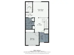 Photographers view of floorplan & square footage - approx.